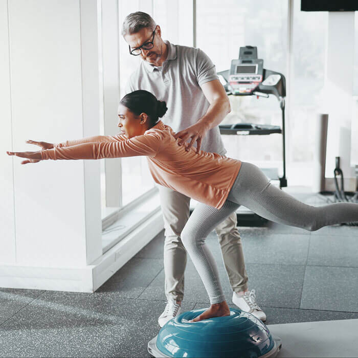 woman doing physical therapy