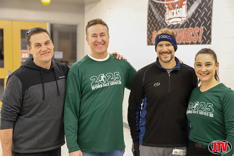 four people participating in the ORS Races Series Grow Jackson Groundhog Gallop
